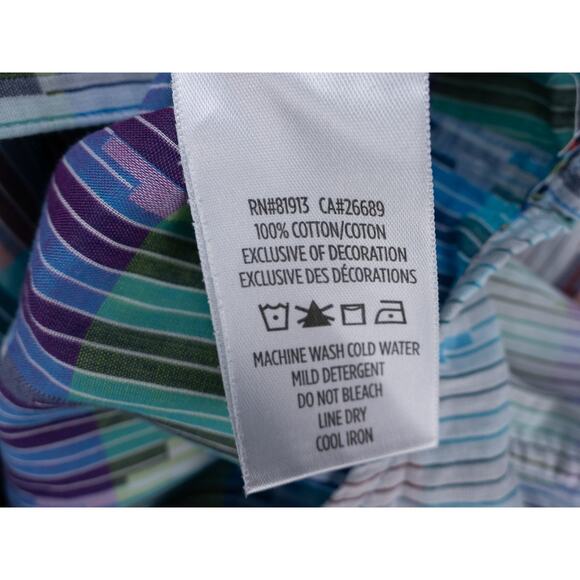 Robert Graham Shirt Mens XL Striped Geometric Print Long Sleeve Designer Casual - Picture 3 of 15